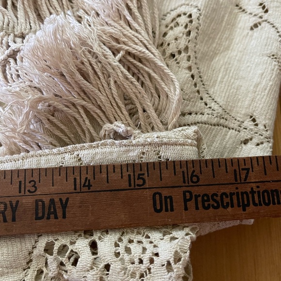 Boho Unique Antique Vintage Classic Cotton Ivory Lace Wedding dress size 4 - Picture 6 of 14